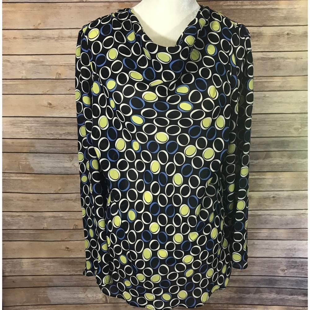 Black Long Sleeve Printed Blouse - Picture 4 of 6